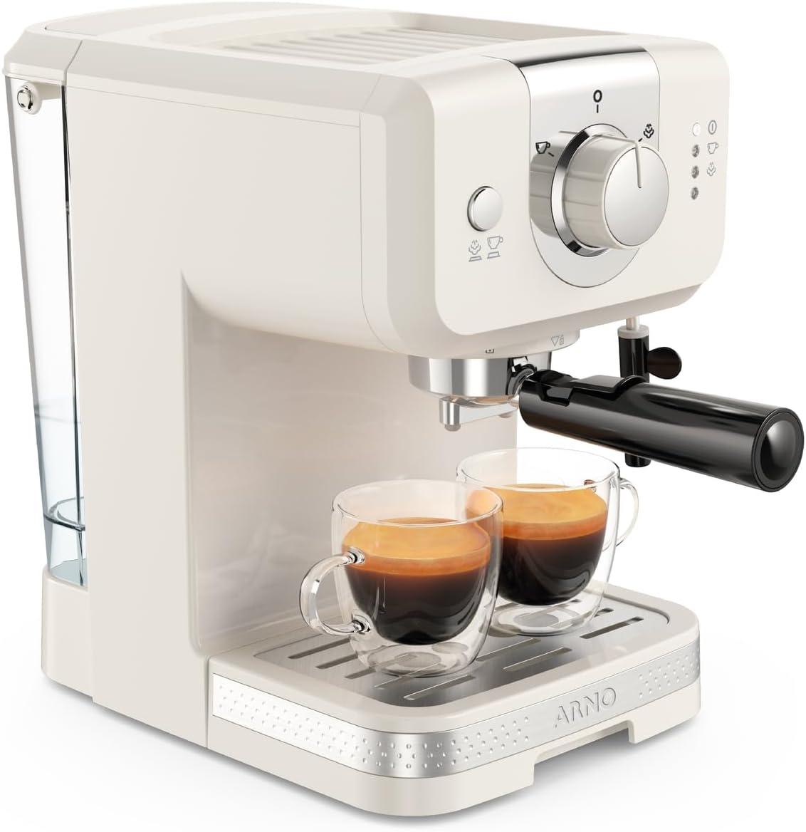 Cafeteira Elétrica Arno OPIO Soleil Steam & Pump Marfim SCSP 1,2L, com Bico Vaporizador e 15 BAR de Pressão, 110V