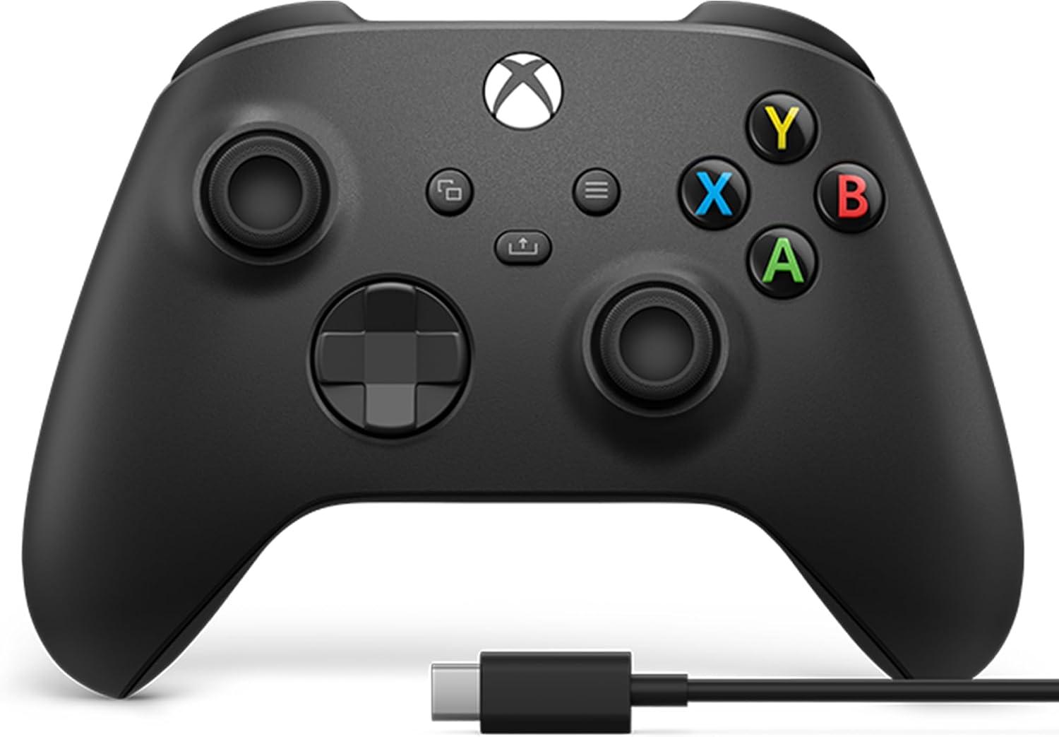Controle Sem Fio para Xbox com cabo Usb-C - Preto Carbono (Carbon Black) [xbox_series_x,xbox_series_s,windows,xbox_one]