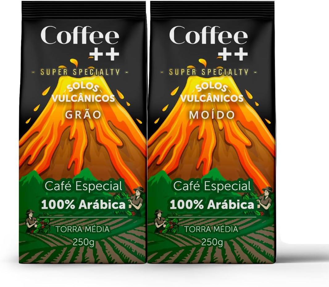 Kit 2 Pacotes Café Especial em Grãos Coffee Mais Variedades: Solos Vulcânicos - 100% Arábica (2x250g)