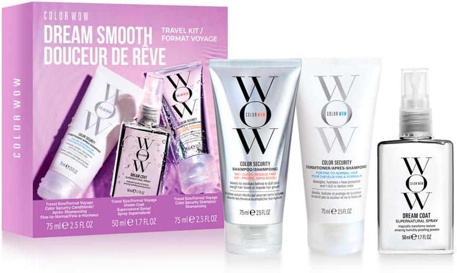 Color Wow Dream Smooth Kit Anti-Frizz com Shampoo Condicionador Spray 200ml