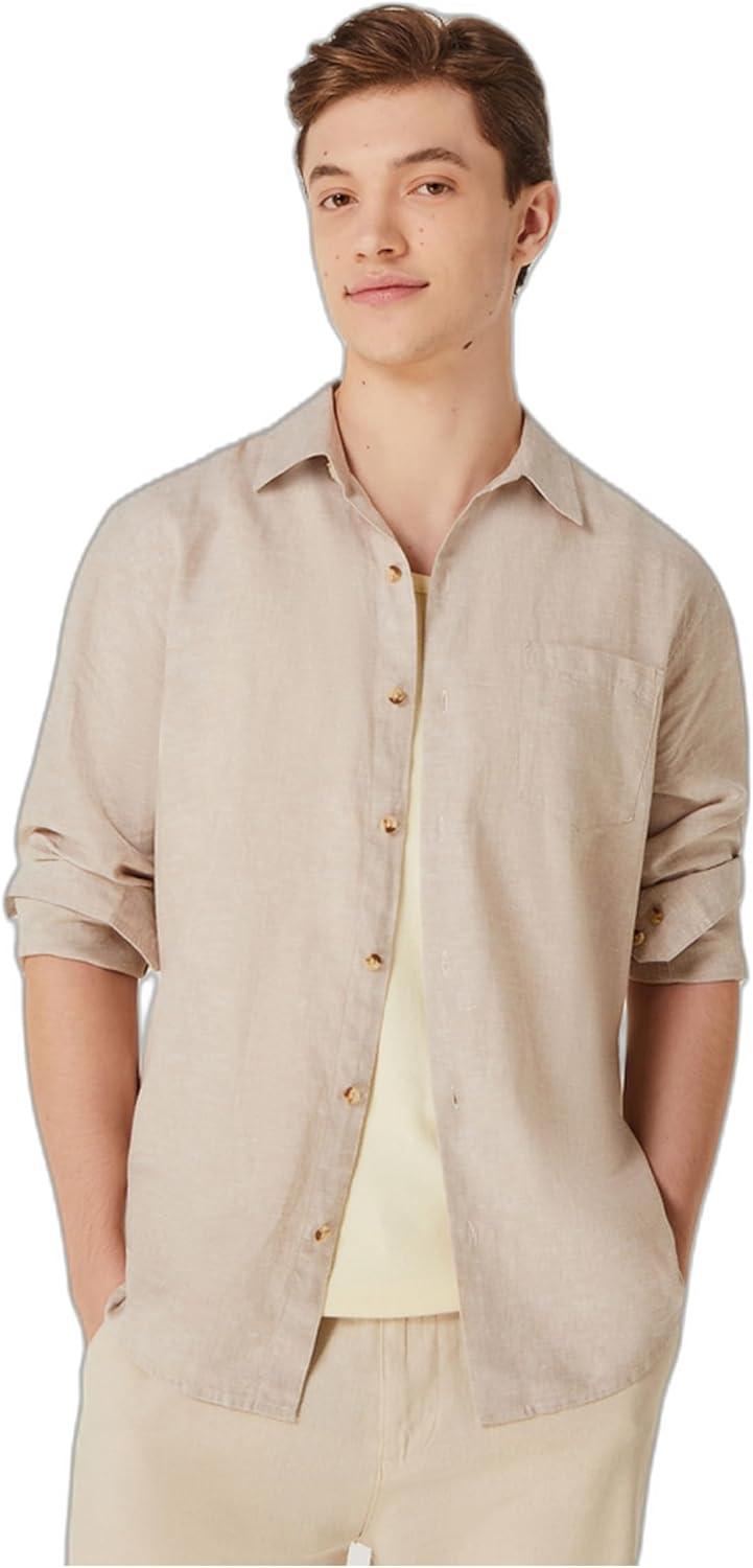 Camisa Em Linho Hering Manga Longa Slim Masculina