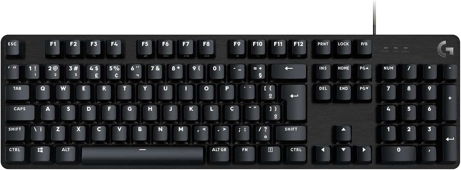 Teclado Mecânico Gamer Logitech G413 SE com Layout ABNT2, Iluminação Branca e Teclas Mecânicas Tactile, Anti-ghosting, Compatível com Windows, macOS - Preto