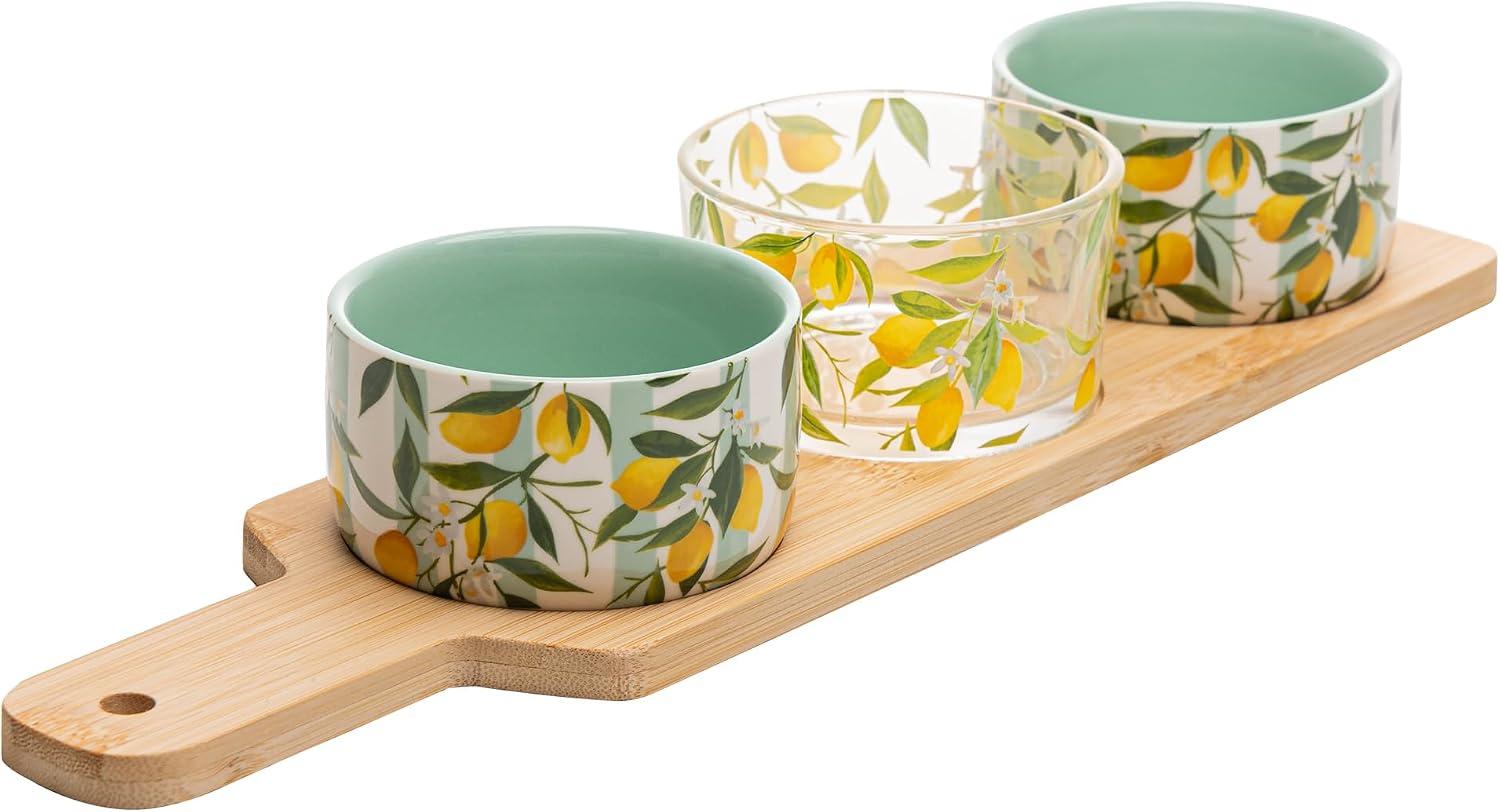 LYOR - Conjunto 4 Peças para Servir Siciliano 10,5cm x 40cm x 6cm Bambu