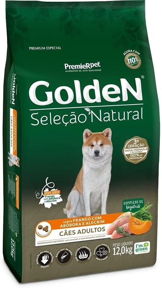Premier Pet Ração Golden Seleção Natural Para Cães Adultos Sabor Abóbora 12kg