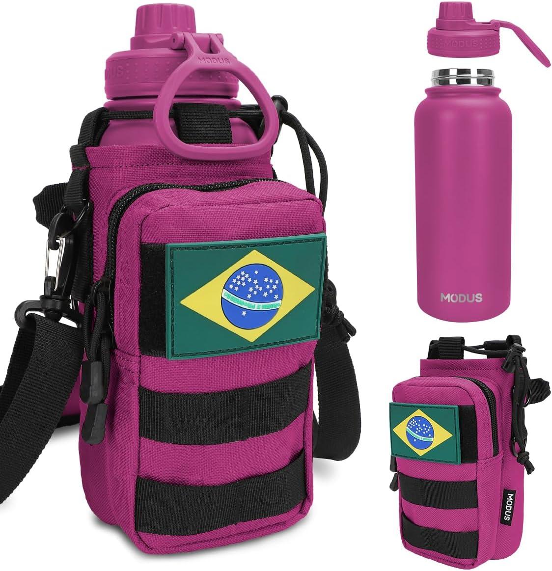MODUS Garrafa Térmica Inox 950ml com Bolsa Porta (Rosa choque)