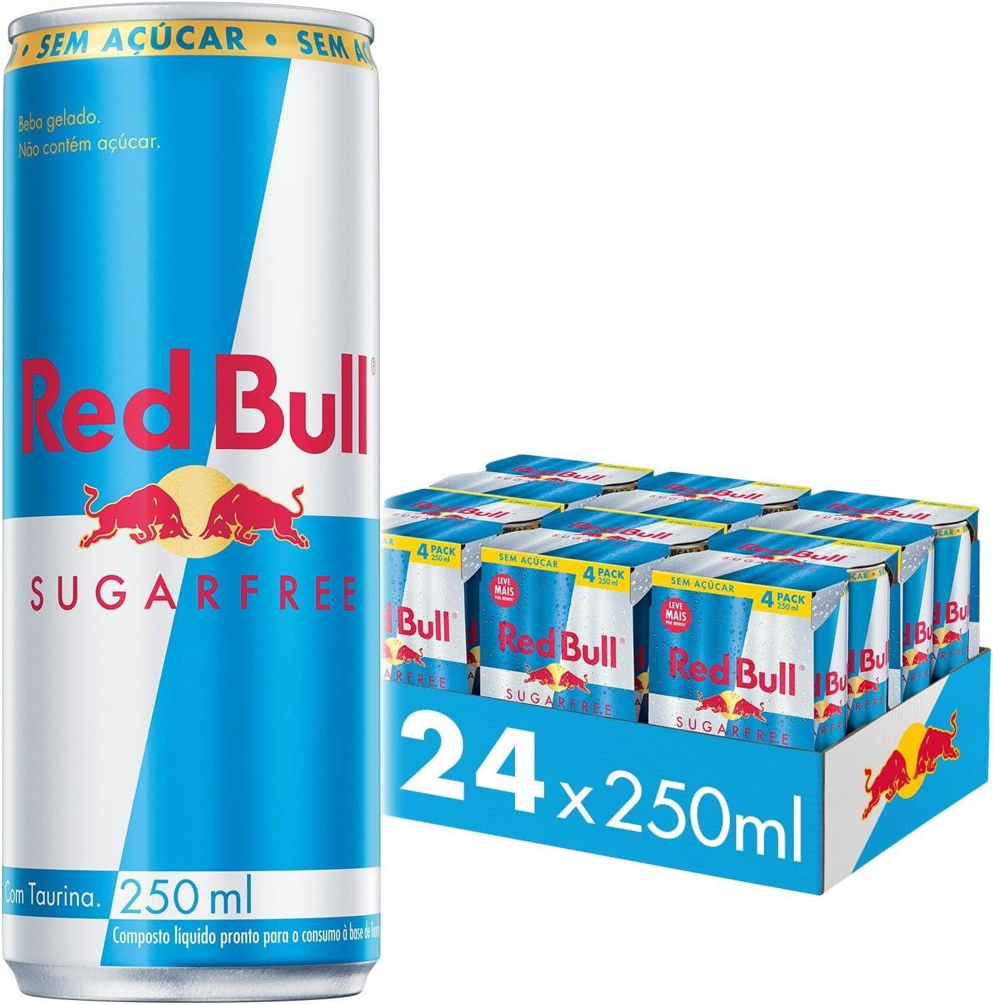 Red Bull Energético, Sugar Free, Sem Açúcar, 250ml, 24 latas