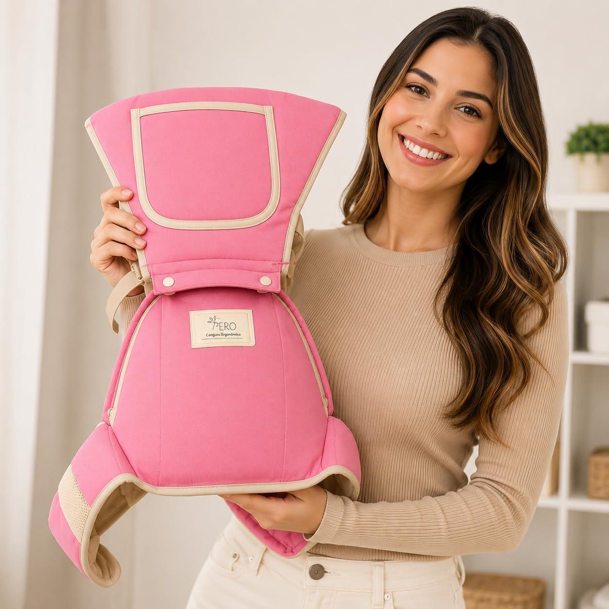 Canguru Ergonômico para Bebê 3 em 1 com Assento Anatômico, Suporte Lombar e Tecido Respirável | Baby Carrier Ajustável para Recém-Nascidos até 20kg