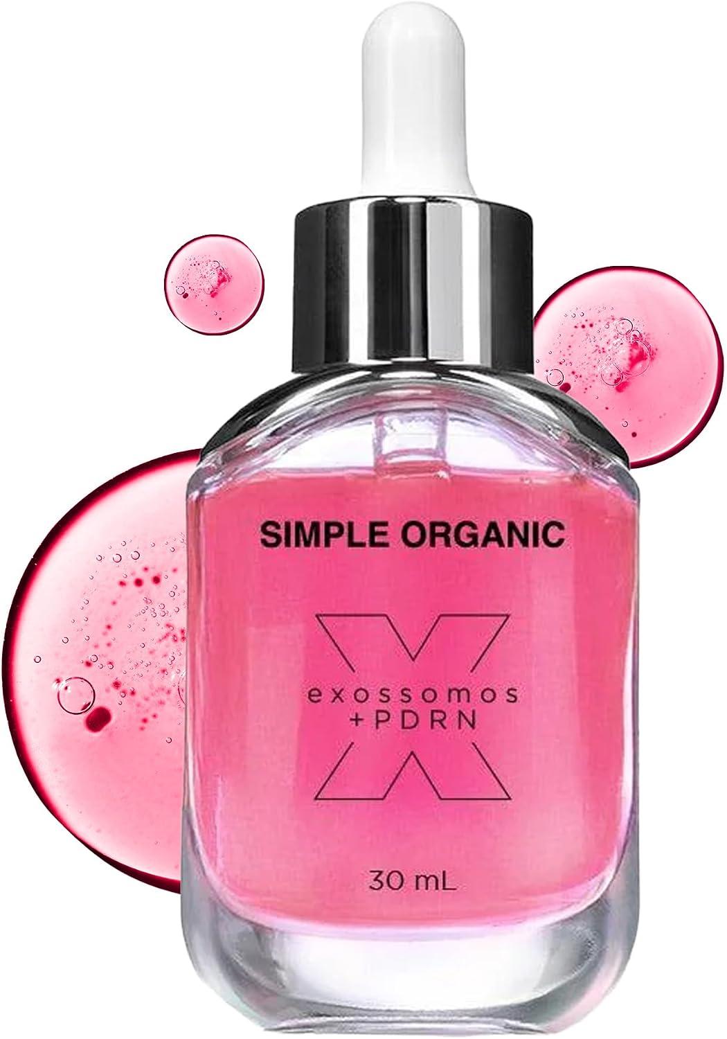 Simple Organic Sérum Facial Solução Exossomos + PDRN Vegano e Peptídeos Botânicos – Skincare Vegano – 30ml