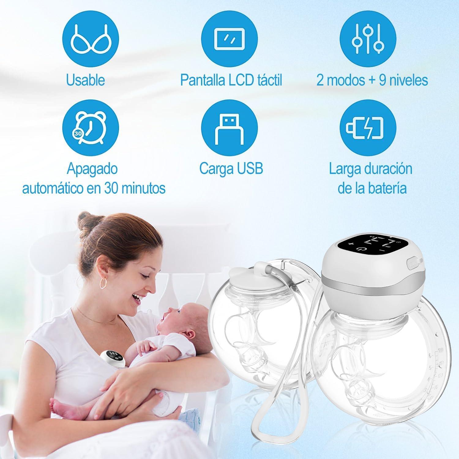 ANTUVI 2 In 1 Vestível de Tirar Leite, Elétrica Extratora de Leite, Portátil Bomba Coletor de Leite, 3 Modos Multidimensional, Livre de BPA