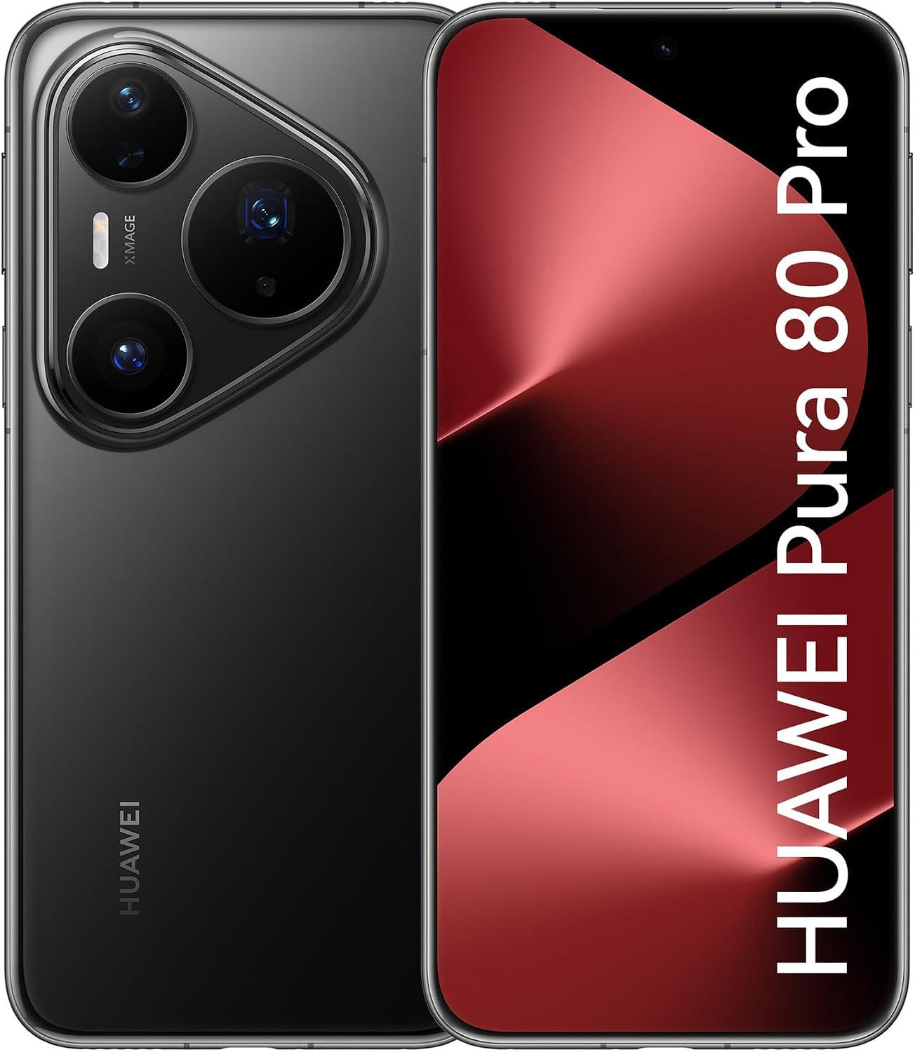 Smartphone, HUAWEI Pura 80 Pro 12GB+512GB, Câmera Ultra-iluminação de 1 Polegada, Câmera Teleobjetiva Macro Ultra-iluminação, Cancelamento de Ruído por IA, 5170 mAh, Dual SuperCharge,Celular Preto