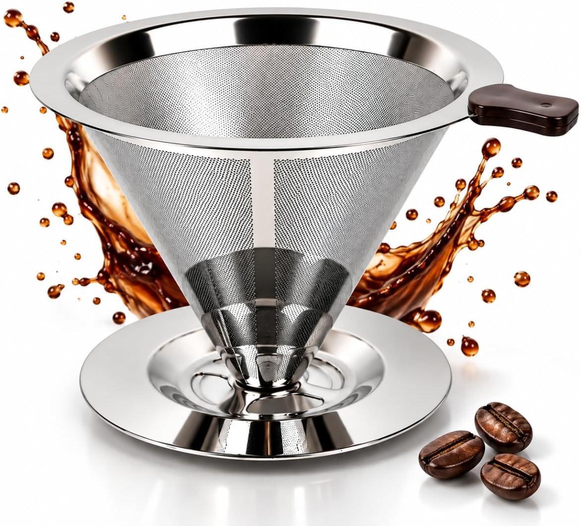Coador de Café Inox 103 Grande Filtro Reutilizável Sem Uso de Papel Premium