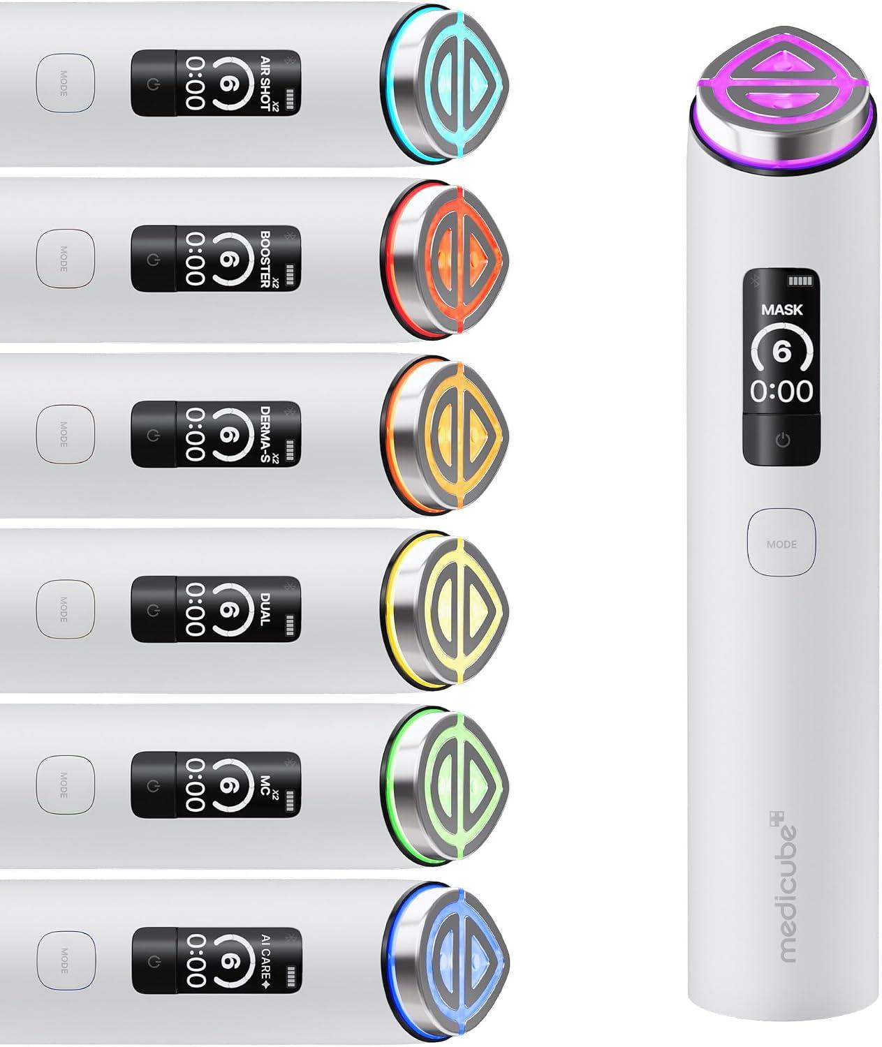 Medicube Booster Pro X2 | Dispositivo de beleza brilhante 7 em 1 | Cuidados 2X para brilho, poros, definição de pele e brilho | Modos de aumento de máscara dupla e folha personalizados | Dispositivo