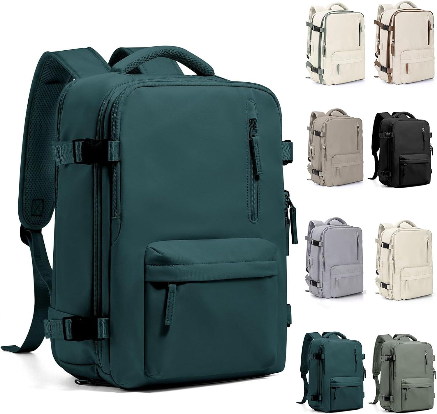 Mochila Viagem, Mochila Feminina Avião,40L Impermeável & Expansível,com Porta USB, Mochila Notebook Masculina Grande para Trabalho Casual Esportes Hiking Escolar Presente
