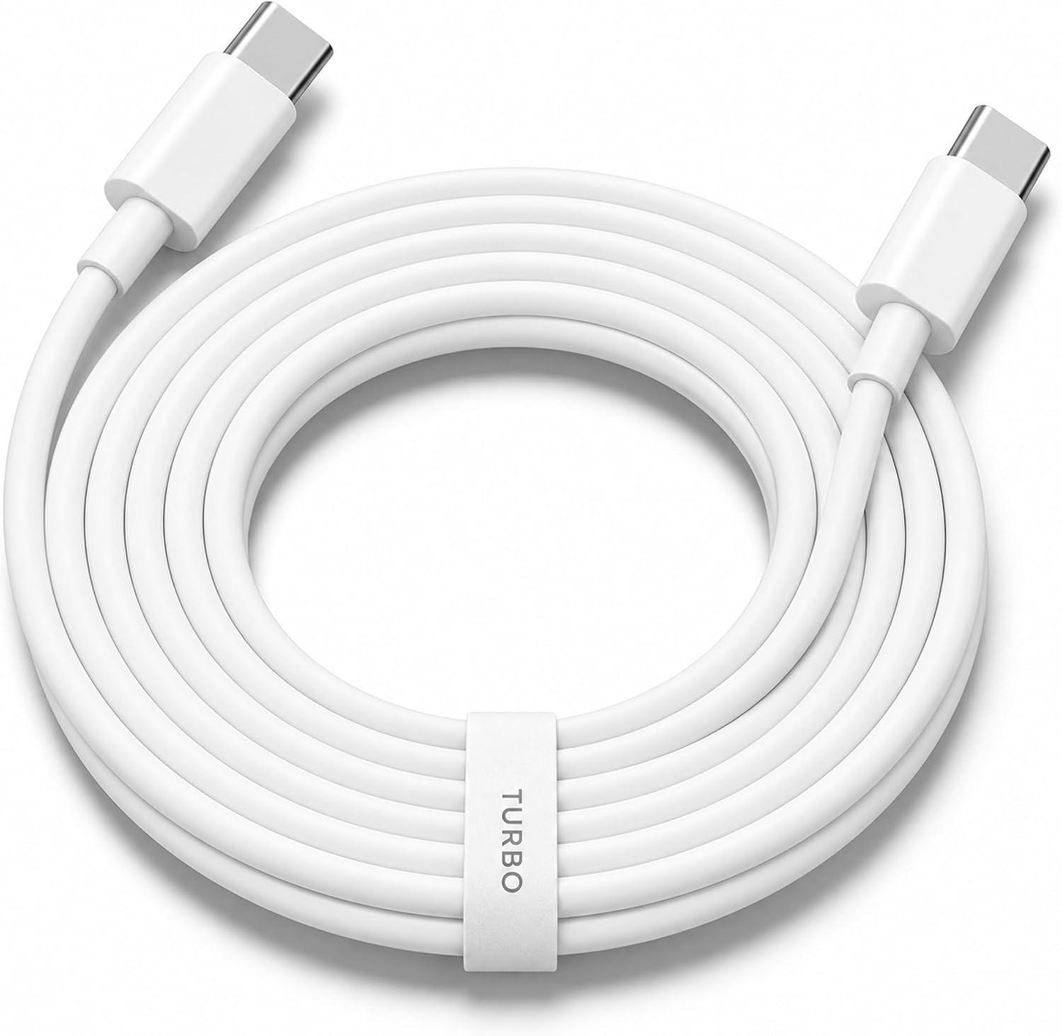 Cabo USB-C para USB-C 60W Turbo 1m Branco para Notebook Celular e Tablet