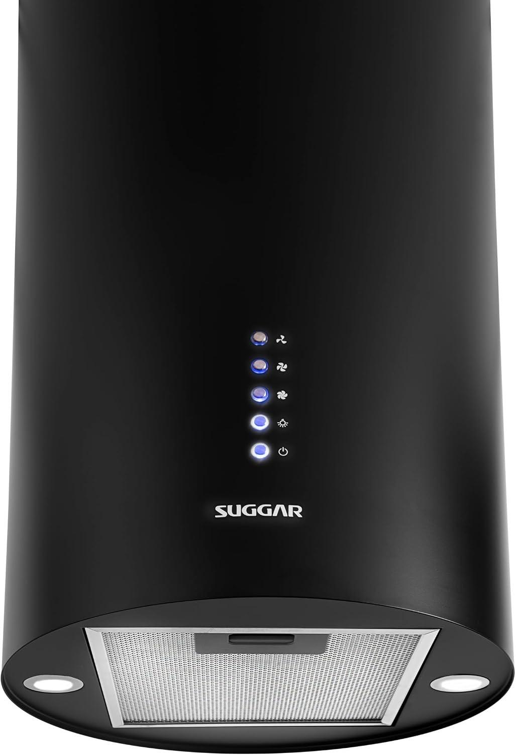 Suggar Coifa Ilha Redonda Quartzo 35 Cm Preta 110V Tp3521pt