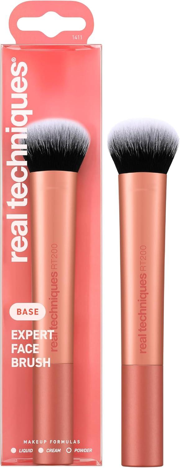 Real Techniques Pincel para Aplicação de Base Expert Face Brush, Amarelo