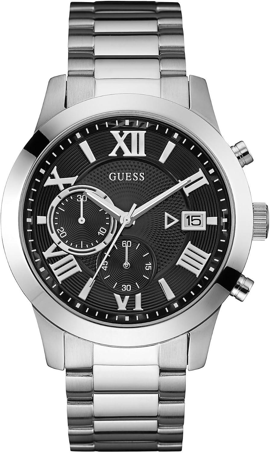 GUESS Relógio de aço inoxidável com cronógrafo. Cor: Gunmetal (Modelo: U0668G2)