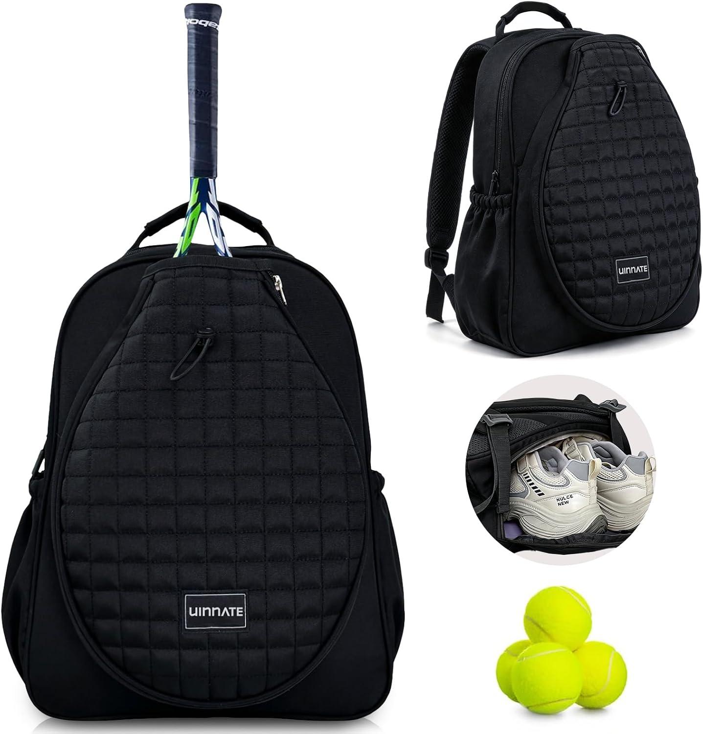 Mochila Academia Impermeável Grande para Tênis, Bolsa Esportiva com Compartimento para Sapatos, Ideal para Viagem, Pickleball, Badminton, Fitness e Uso Diário