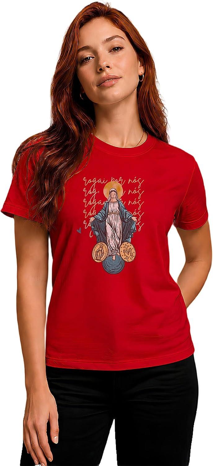 Camiseta Feminina Católica Nossa Senhora das Graças