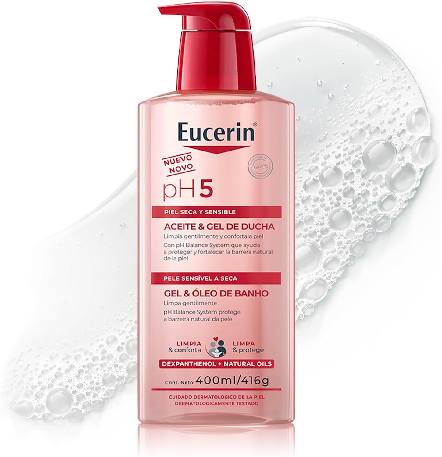 Eucerin PH5 Gel e Óleo de Banho 400ml - Limpa gentilmente e protege a barreira natural da pele