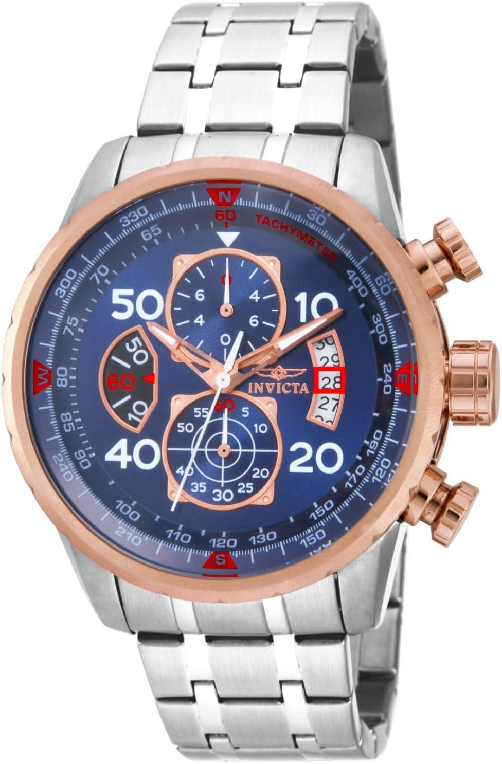 Invicta Relógio masculino aviador analógico de quartzo japonês