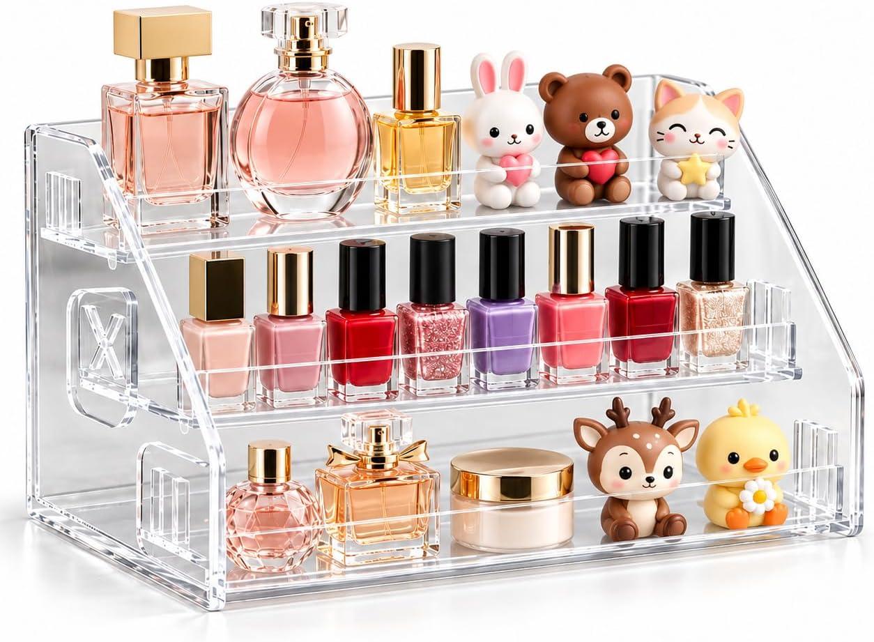 Organizador de Acrílico para Maquiagem, Perfumes, Miniaturas 28x17x11cm