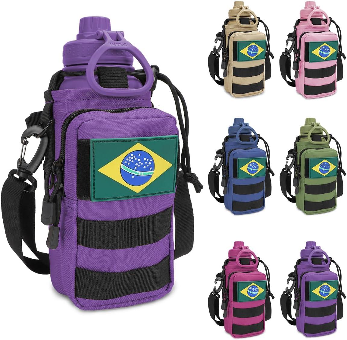 950mL Garrafa Térmica Aço Inoxidável Com Alça Paracord (Roxo Bolsa)