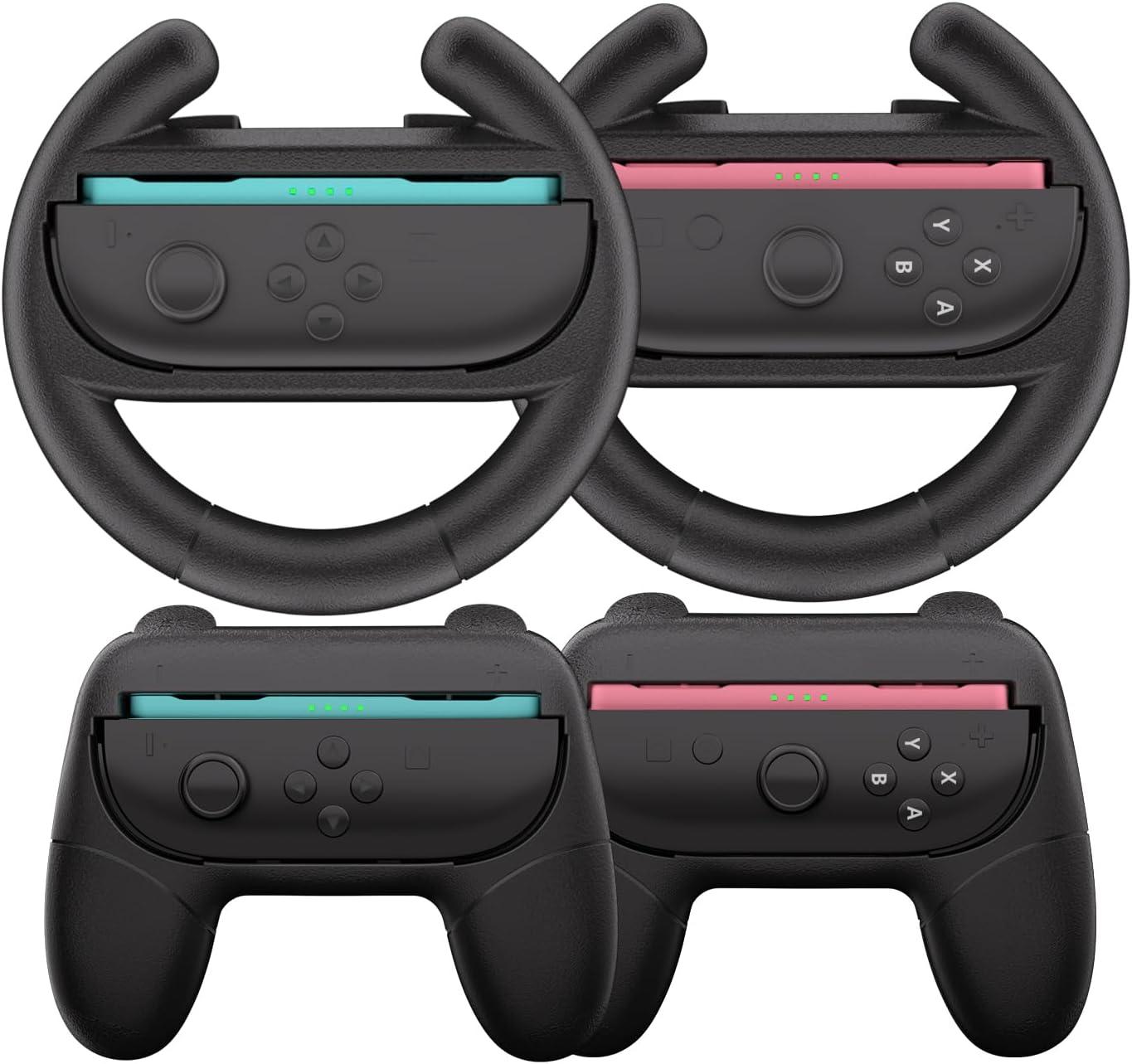 HEYSTOP Suporte Joy-Con Switch 2 Kit 4 em 1 Preto