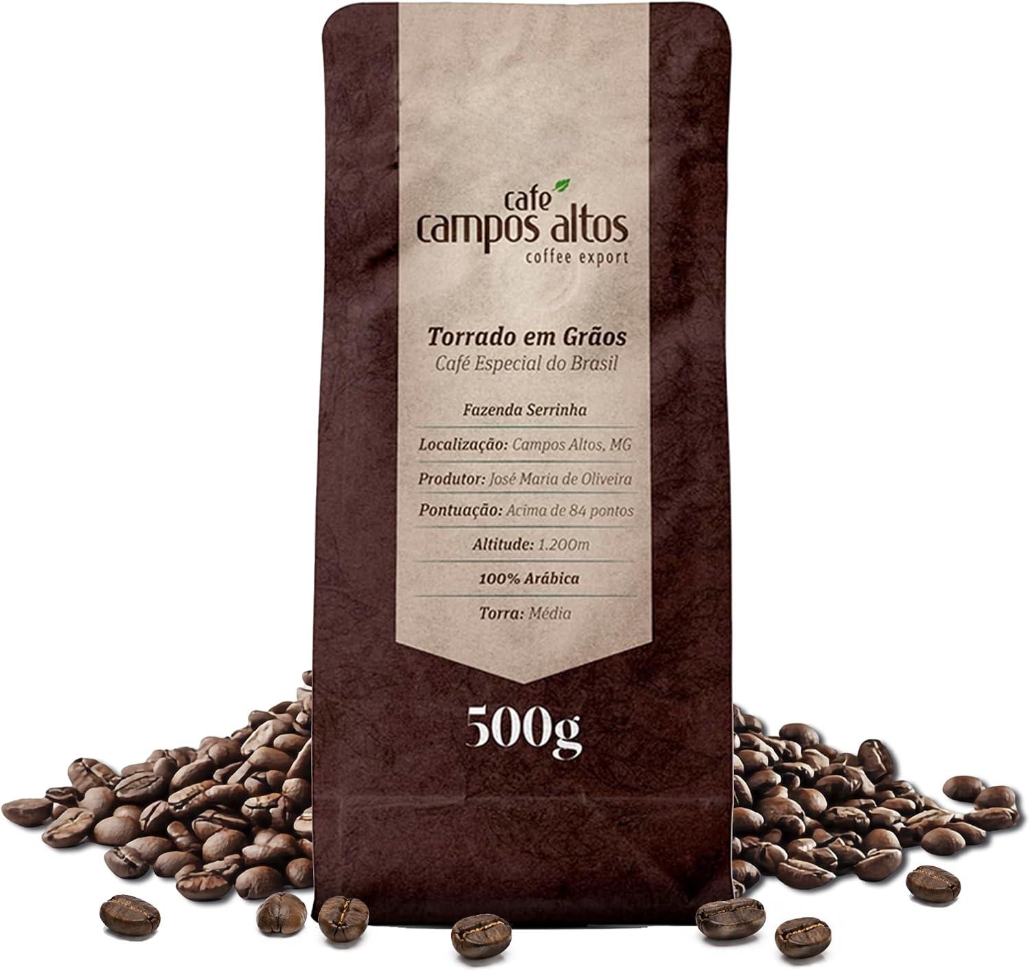 Café Campos Altos Especial em Grão 500g, Catuaí Vermelho, 84+ Pontos