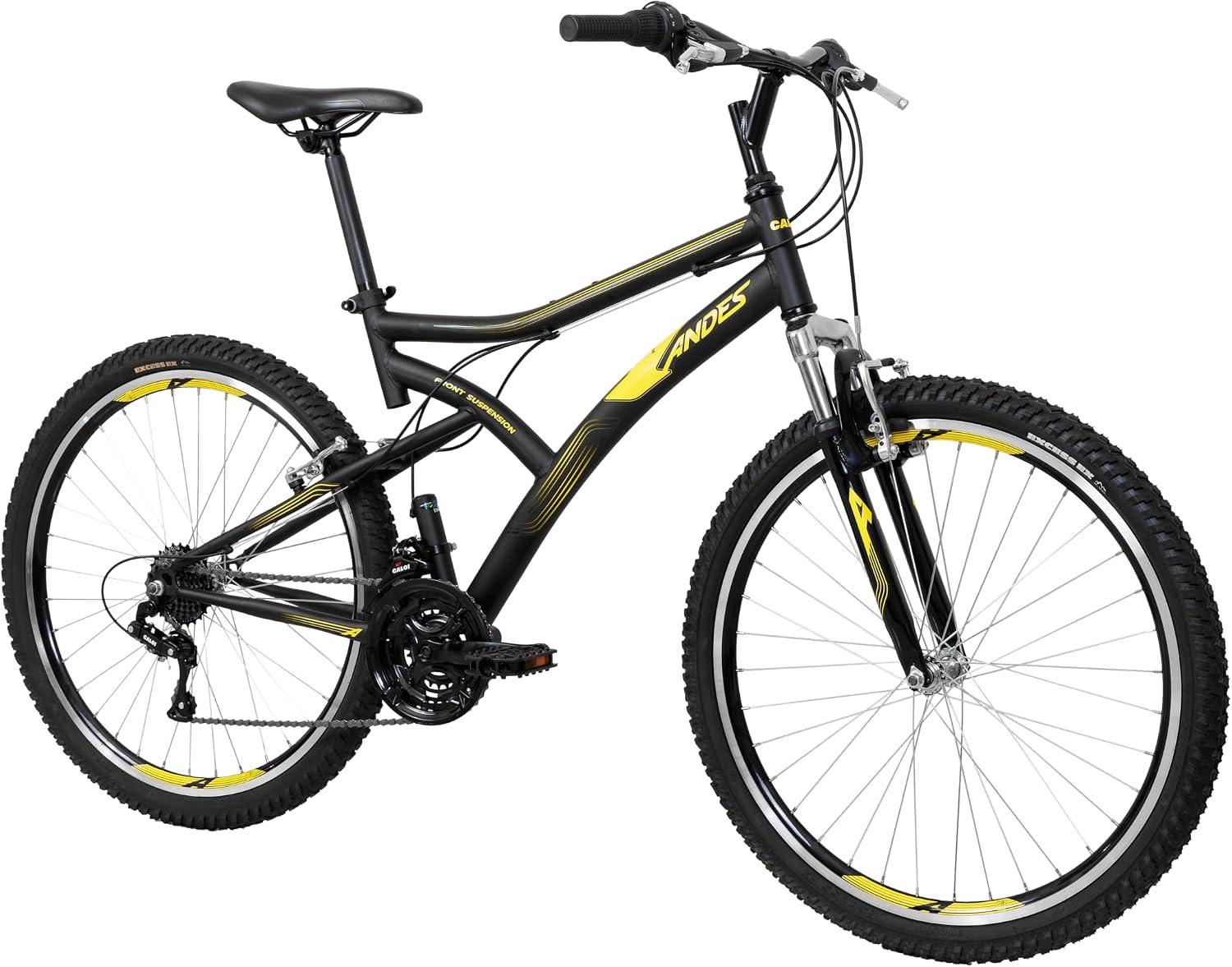 Bicicleta Caloi Andes Aro 26, 21 Marchas, Grip Shift, Suspensão Dianteira 30mm, Freio V-Brake, Cidade, Passeio e Lazer