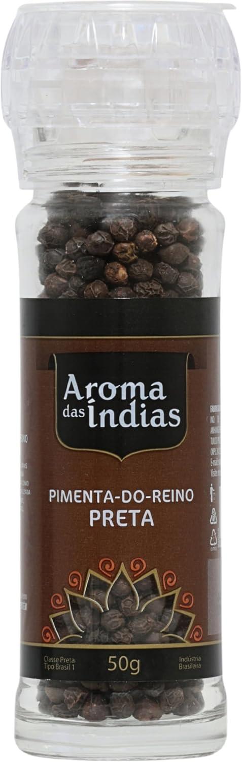 Aromas da Índia Pimenta Preta Com Moedor 50 Gramas