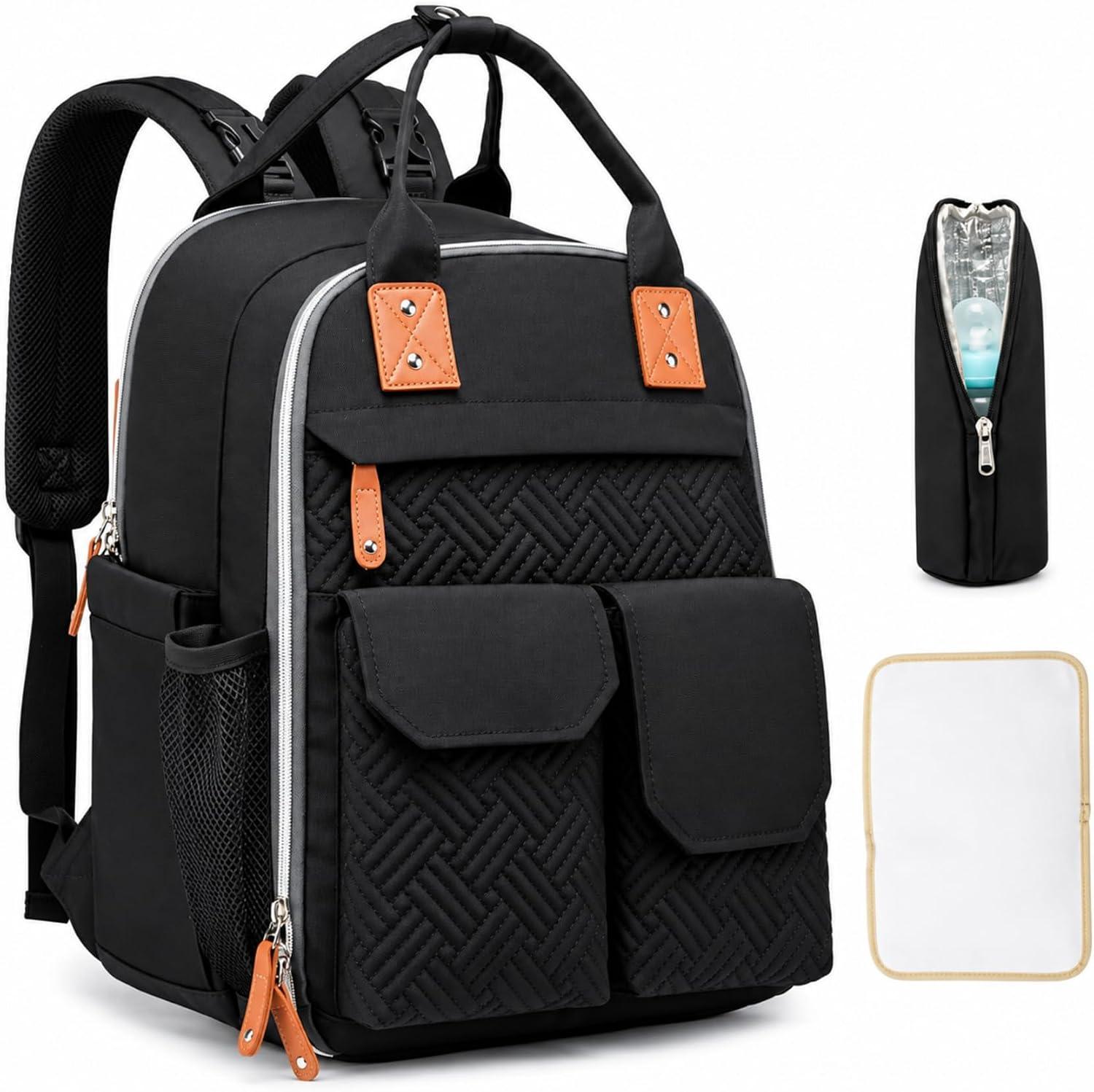 KIT Mochila Maternidade + Trocador de Fraldas + Porta Mamadeira