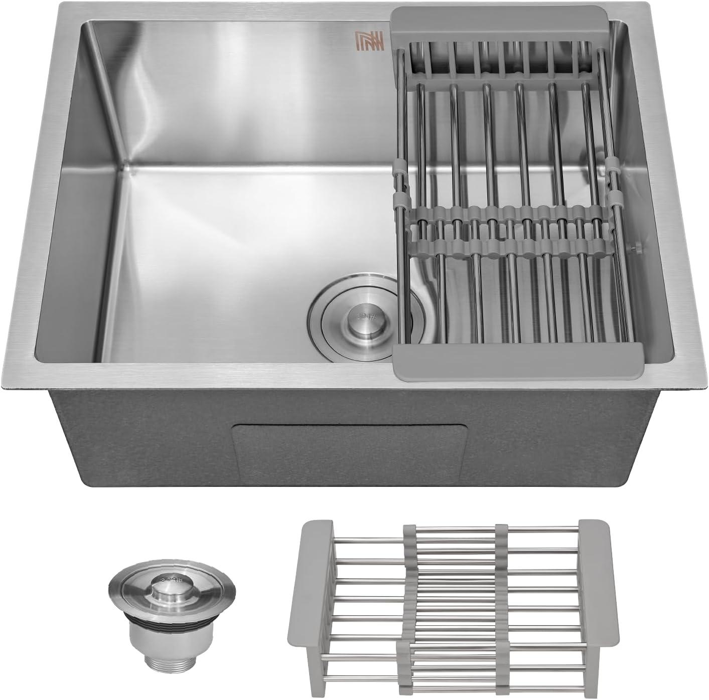 HOLTTER Kit Cuba Cozinha Gourmet Aço Inox 304 Resistente Corrosão Acompanha Cesto Escorredor Elegante Chique Fácil Limpeza Antirruído Embutir Sobrepor Cozinha Ilha Espaço Gourmet (Preta)