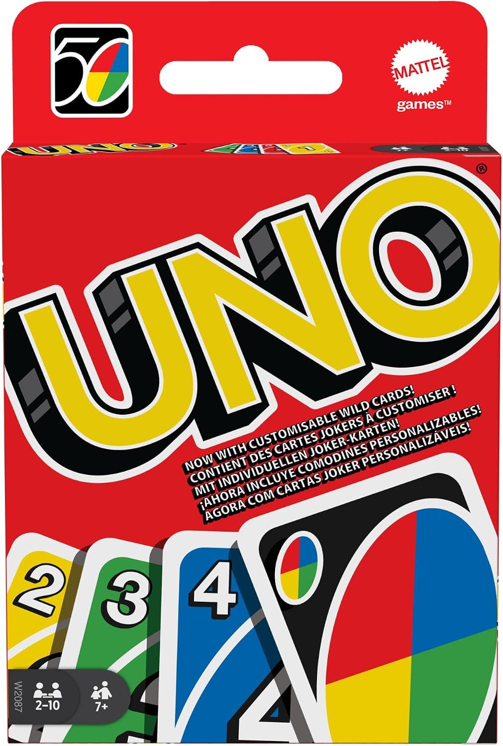 Kit de Cartas UNO Clássico Mattel com 108 7 Anos ou Mai, Multicolorido