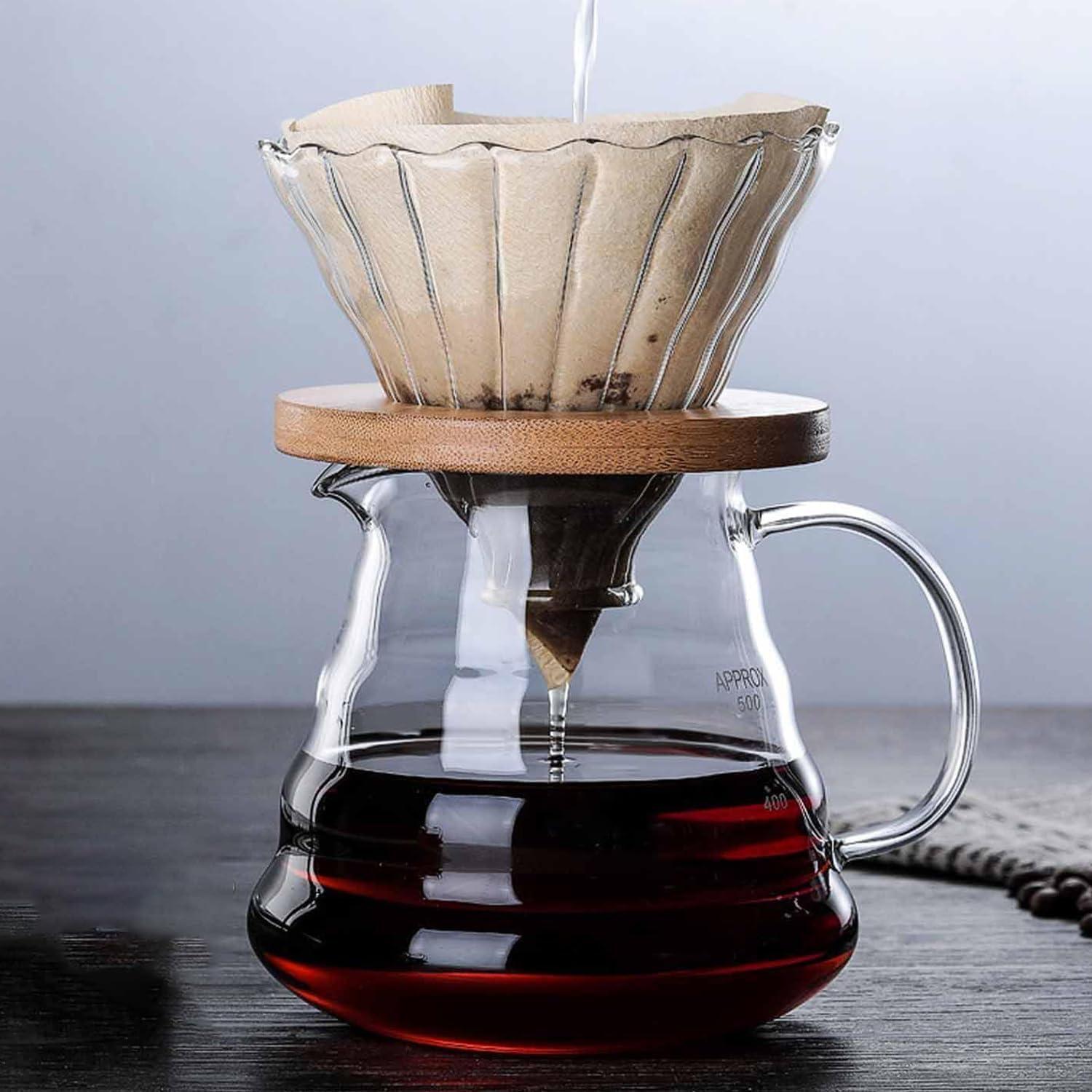 Filtro, 600ml Coador de Cafe, Cafeteira de Gotejamento, Cafés Adequados para 1 a 3 Pessoas, Coador, Vidro, Clever Dripper, Kit Cafeteira -02, Passador de Café Formato 02