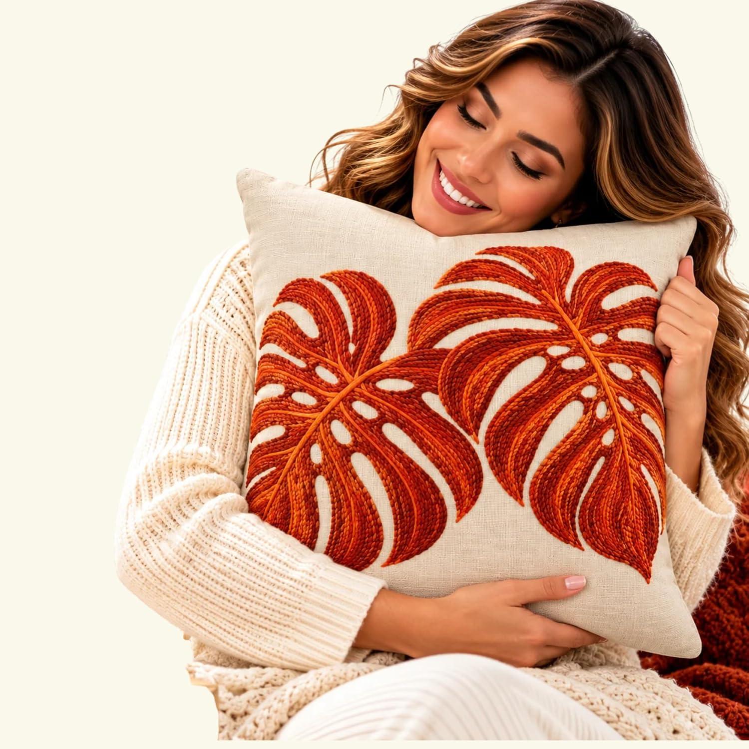 Kit com 2 Capas de Almofada Luxo em Linho – Lisa e Estampa em Sublimação 4D (50, Duo)