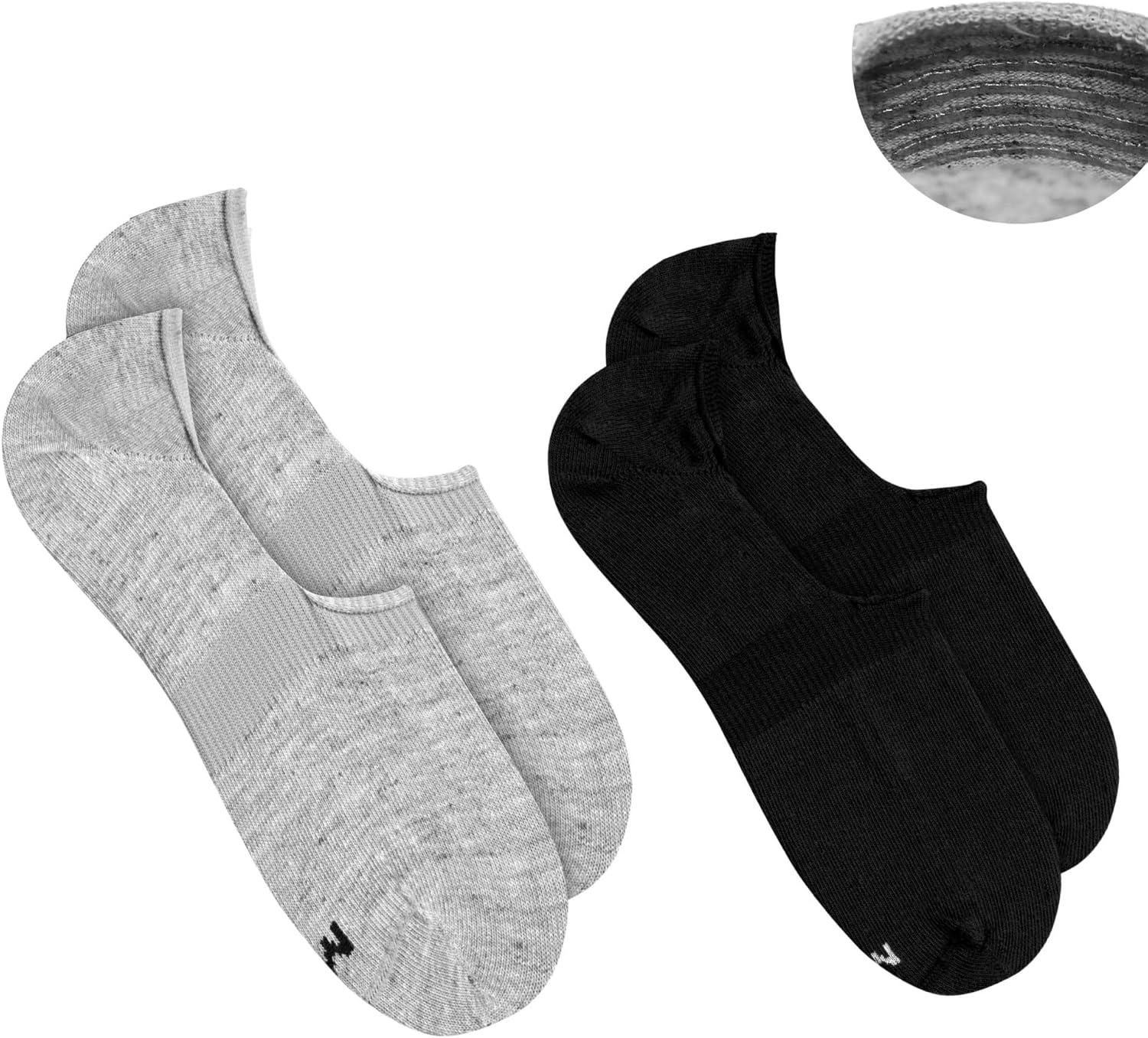 Kit 2 Pares Meia Super Invisível Soquete Masculina Mash Com Silicone Interno