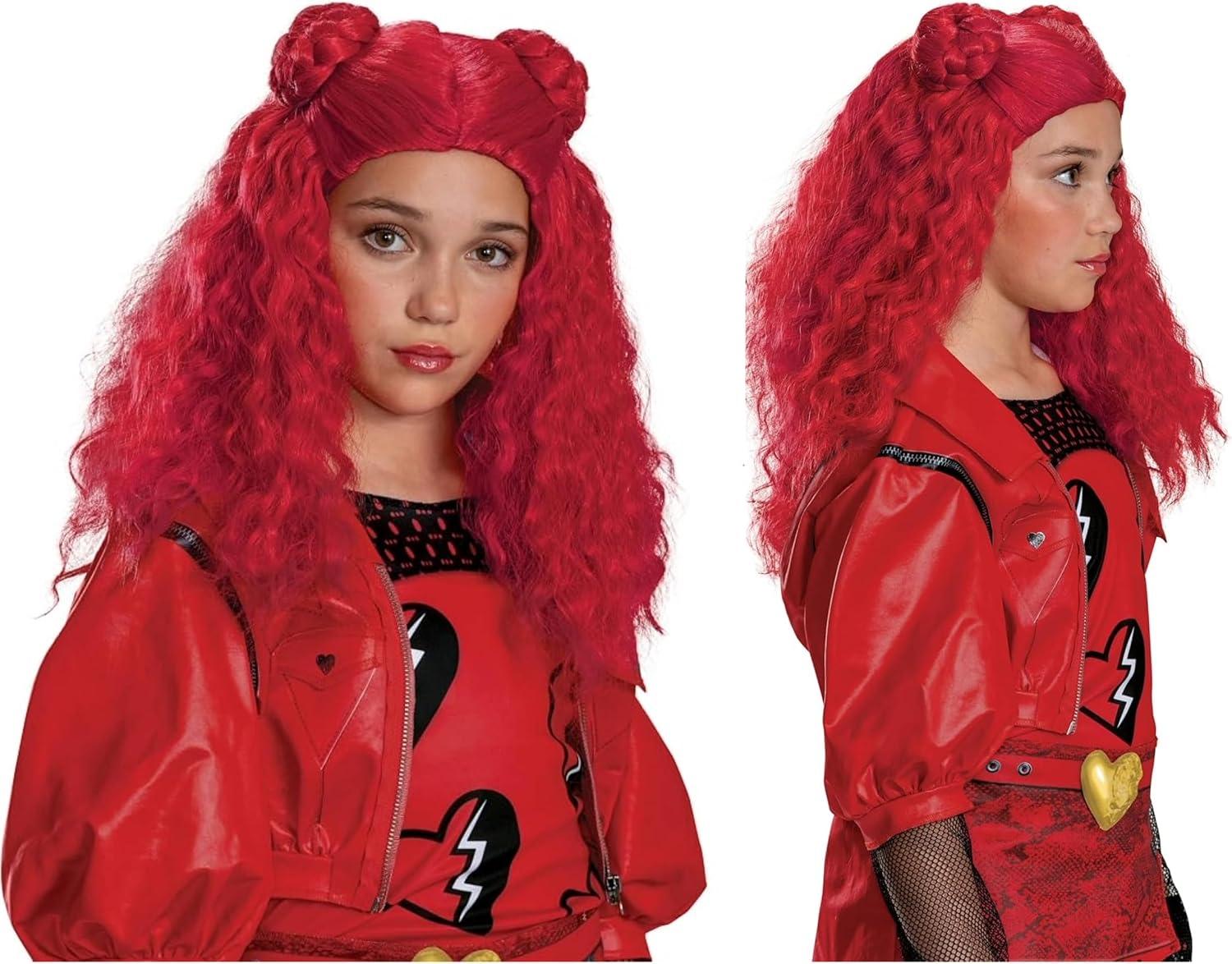 Descendants Red Wig, Official Disney Descendants The Rise of Red Costume Accessory, One Size Child