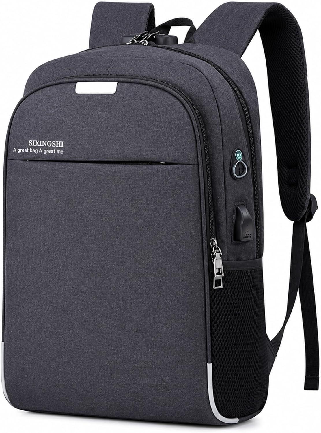 Mochila Executiva Antifurto com Porta USB e Saída para Fone – Impermeável, Cadeado com Senha, Alças Acolchoadas, Bolso Refletivo e Compartimento para Notebook de até 15,6