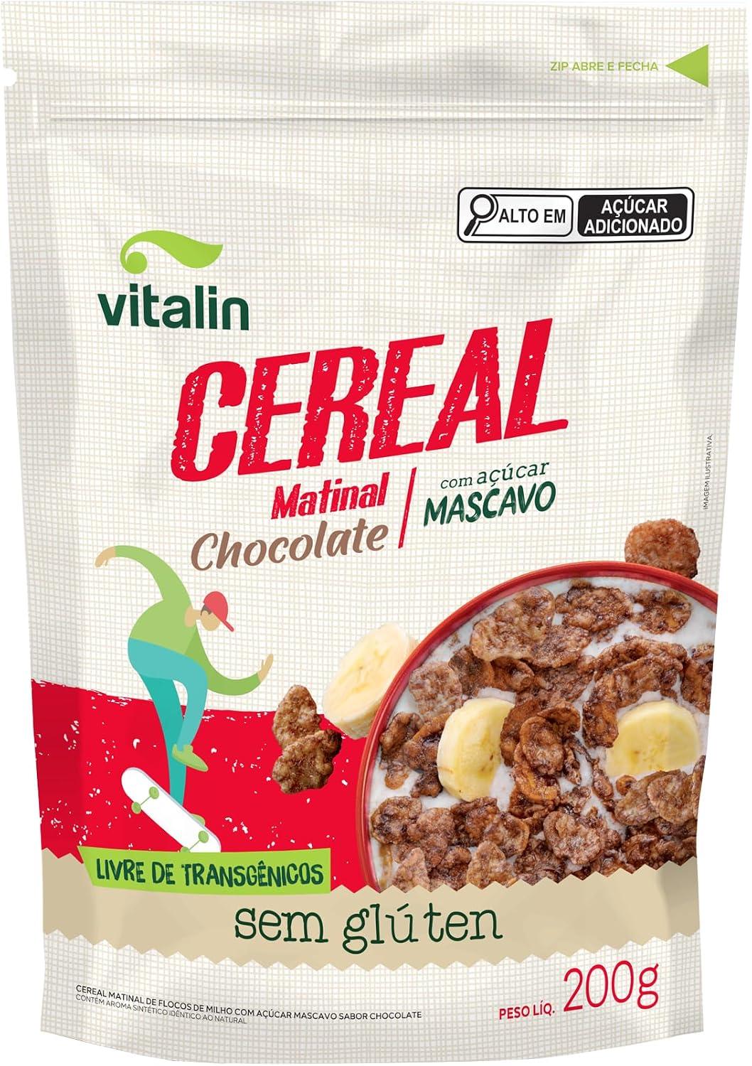 Vitalin Sem gluten Cereal Matinal Chocolate Integral Sem Glúten Vitalin 200G