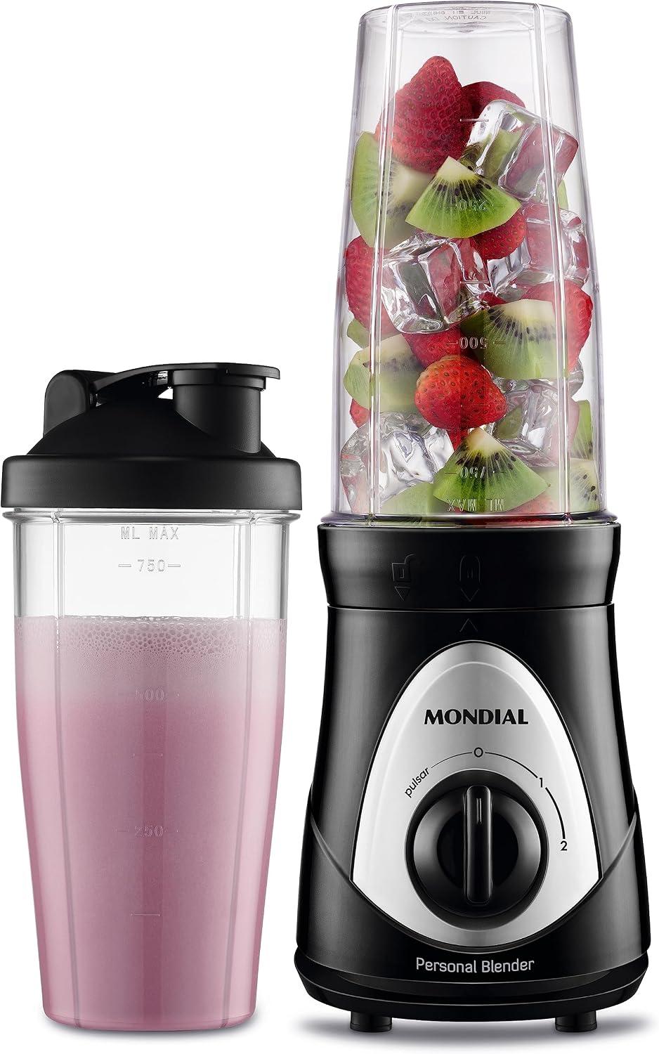 MONDIAL Personal Blender 220V, Preto/Cinza - DG-01