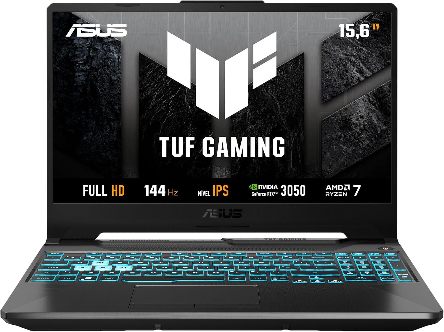 Notebook Gamer Asus Tuf Gaming A15, Rtx3050 Amd Ryzen 7, 16GB, 512GB SSD, W11 Home, 15.6'' Ips 144HZ, Graphite Black - Fa506ncg-hn217w