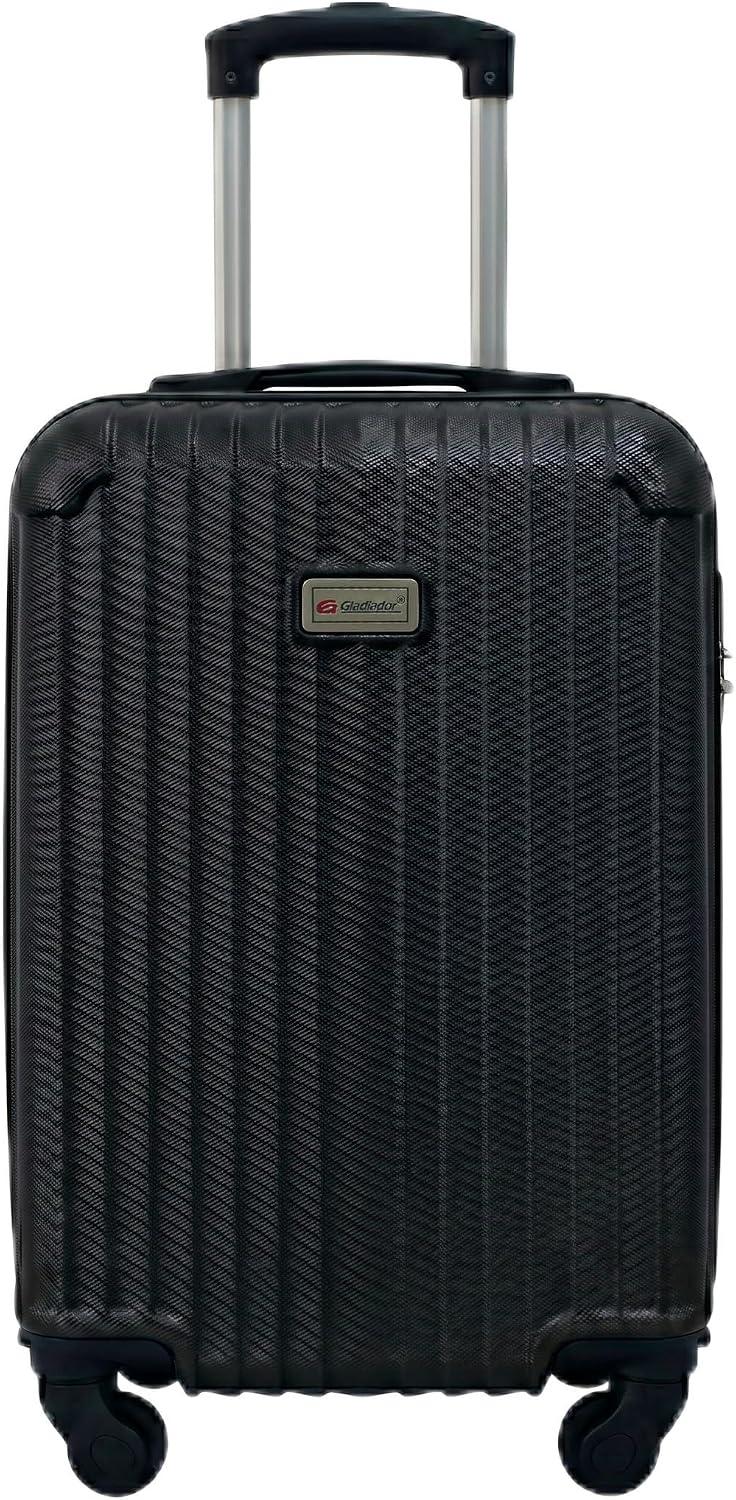 Mala de Viagem de Bordo 10kg Rodas 360 Removíveis Gladiador Classic D3MB (Preto)