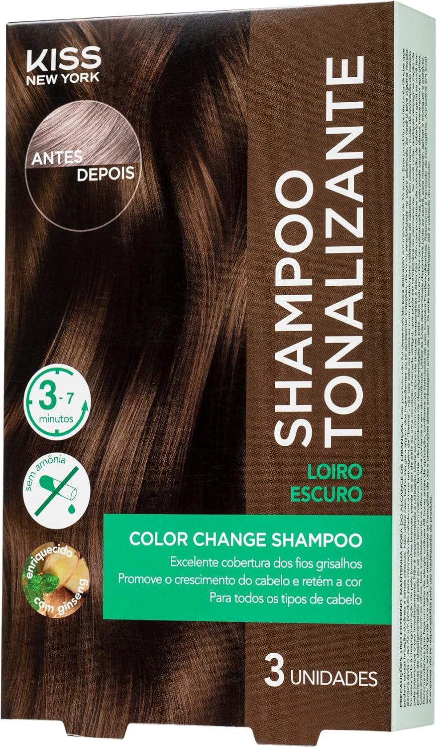 Shampoo Tonalizante Kiss New York Color Change, Cor Louro Escuro