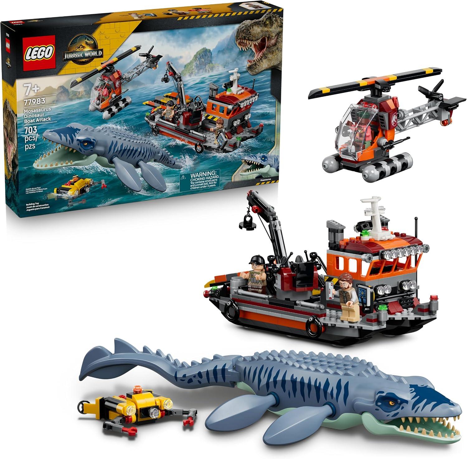 LEGO Jurassic World Ataque ao Barco de Dinossauro Mosassauro 77983