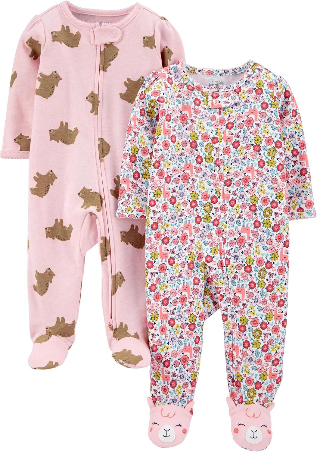 Macacão de dormir para bebês Cotton Sleep and Play, Pack of 2 Simple Joys by Carter'sMeninas