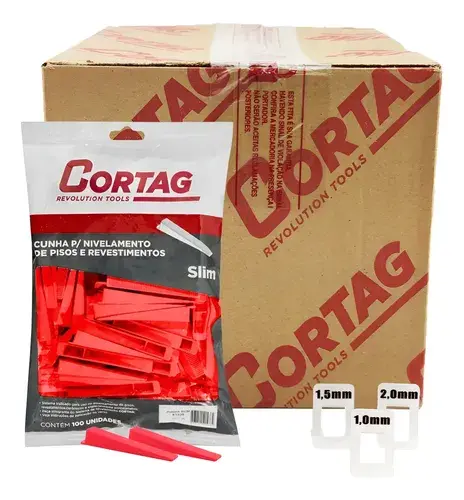 1000 Espaçadores / Nivelador Slim + 100 Cunhas Slim Cortag