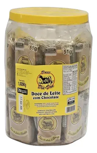 Doce Leite Com Chocolate 1,020kg com 20 unidades