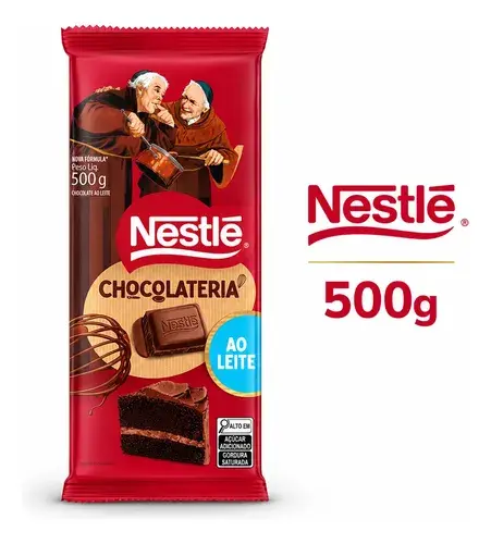 Barra De Chocolate Nestle Garoto Ao Leite Cobertura 500g Top