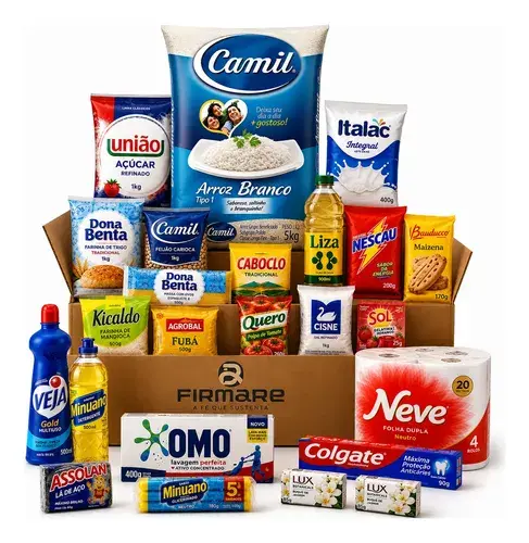 Cesta Básica Completa Doação Social Itens Alimento + Higiene